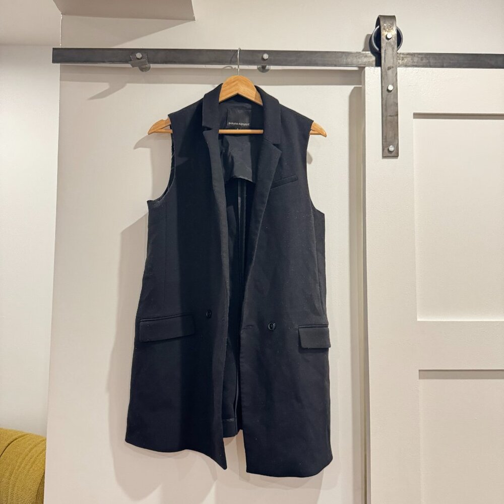 Banana Republic Long Black Vest | 8